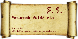 Potucsek Valéria névjegykártya